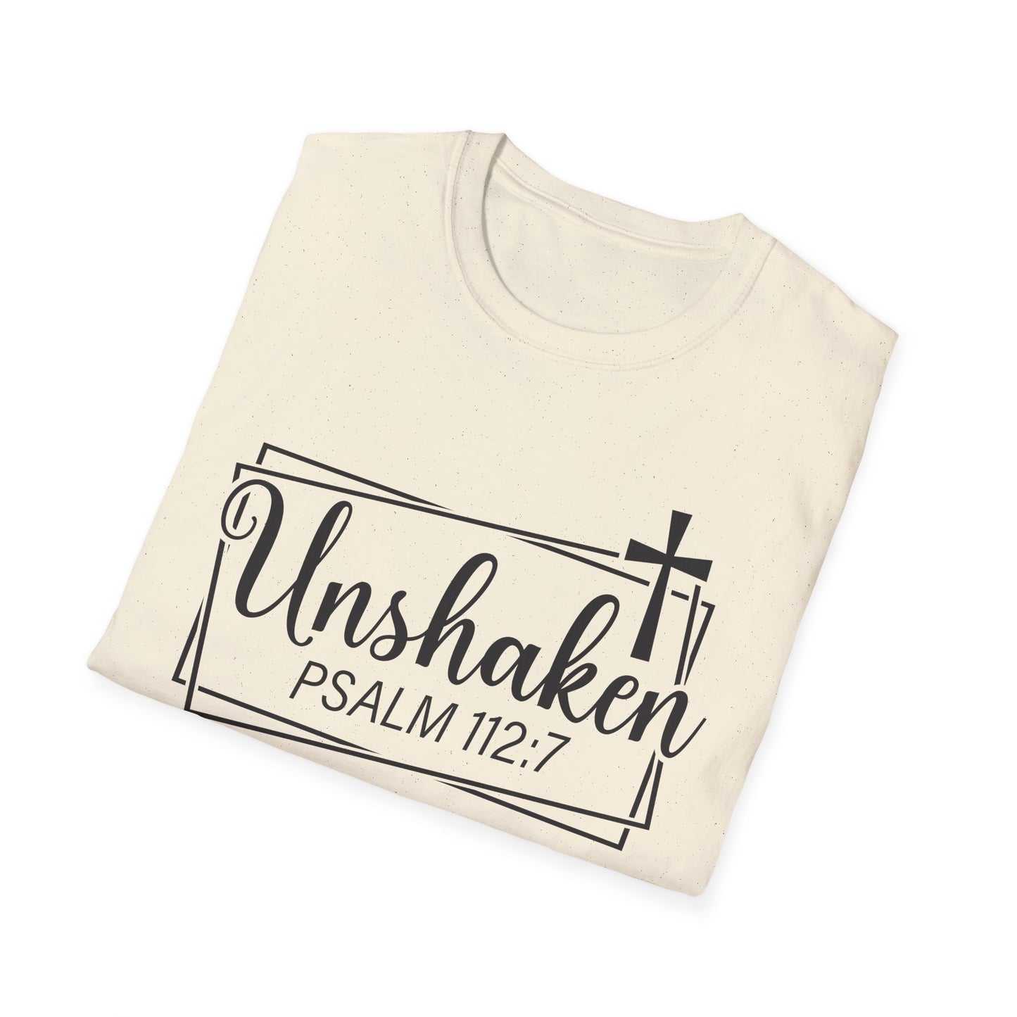 Unshaken Psalm 112:7 Bible Verse T-Shirt