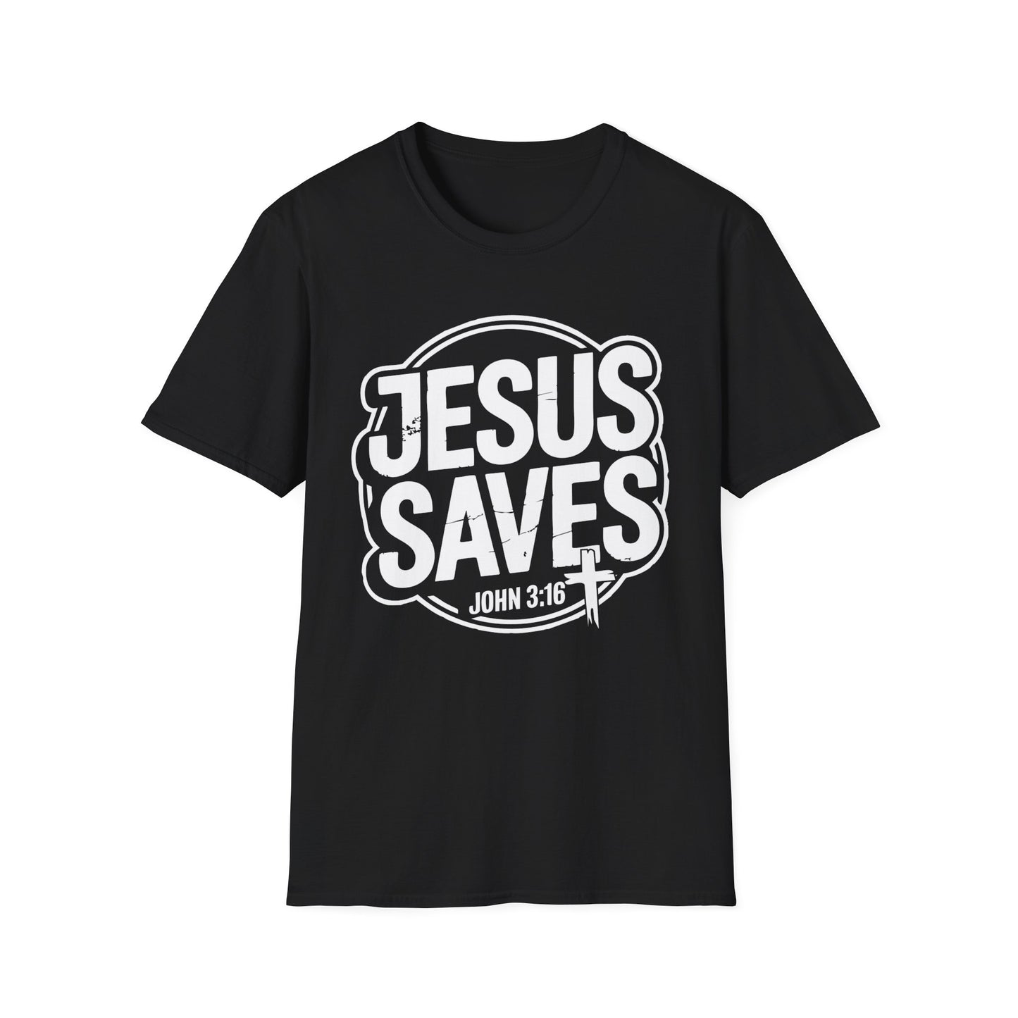 Jesus Saves John 3:16 Distressed T-Shirt