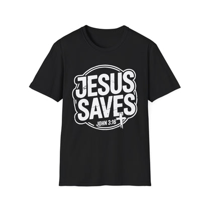 Jesus Saves John 3:16 Distressed T-Shirt
