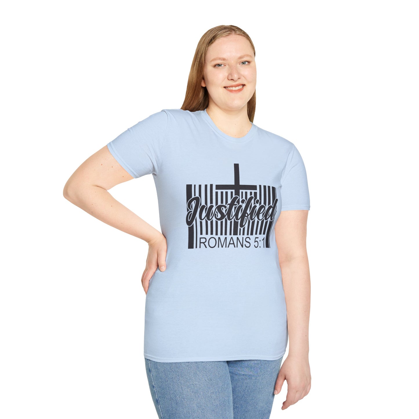 Justified - Romans 5:1 Bible Verse T-Shirt