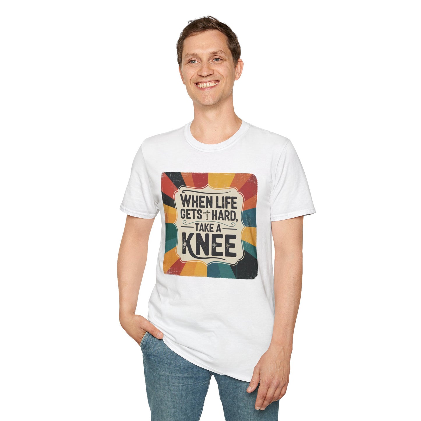 When Life Gets Hard, Take a Knee Retro Design T-Shirt