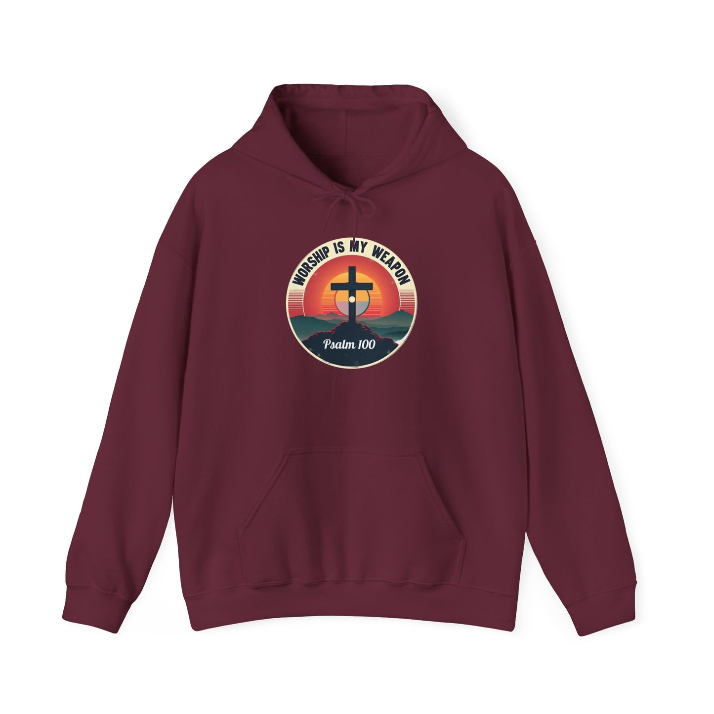 Worship Is My Weapon Psalm 100 — Retro Christian Hoodie
