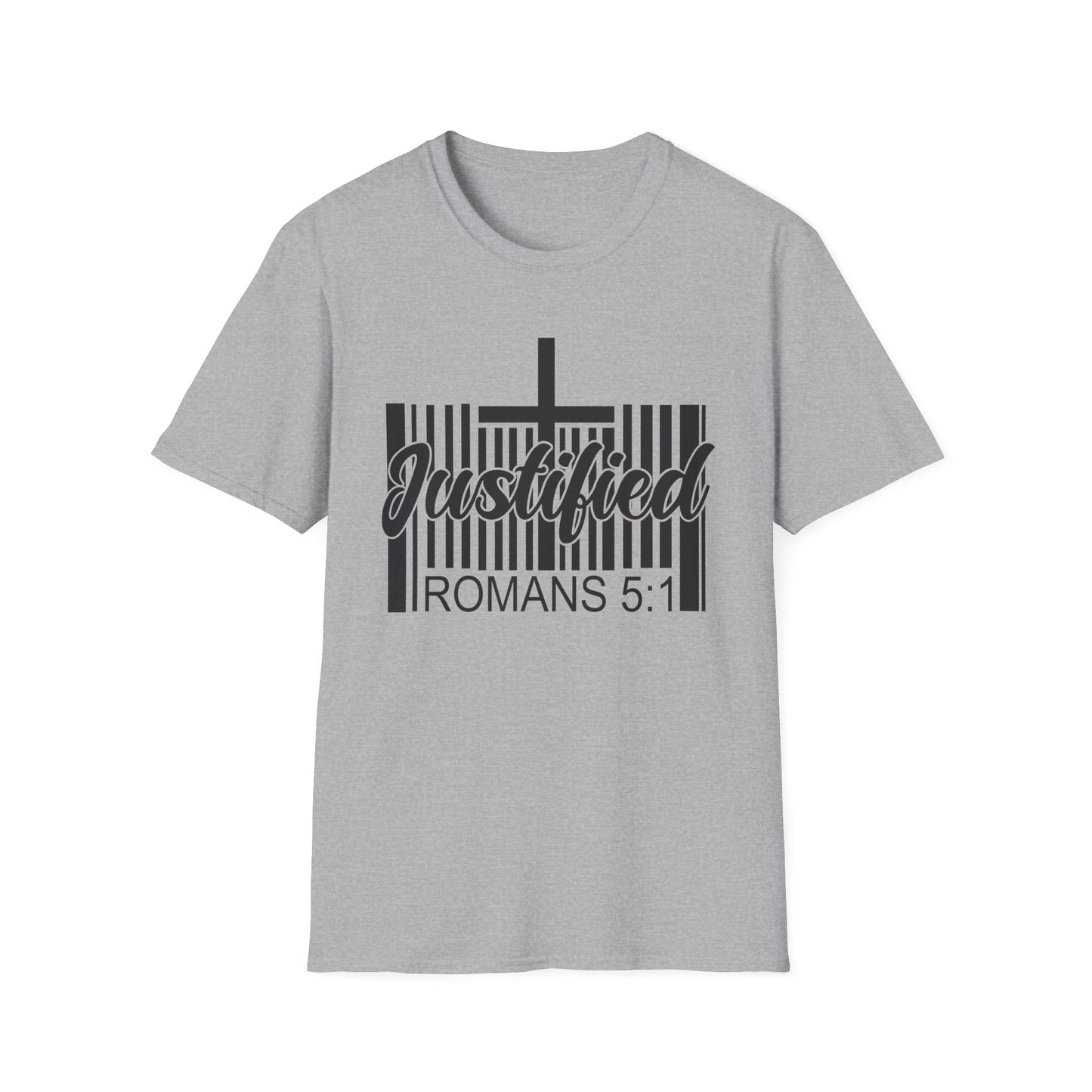 Justified - Romans 5:1 Bible Verse T-Shirt