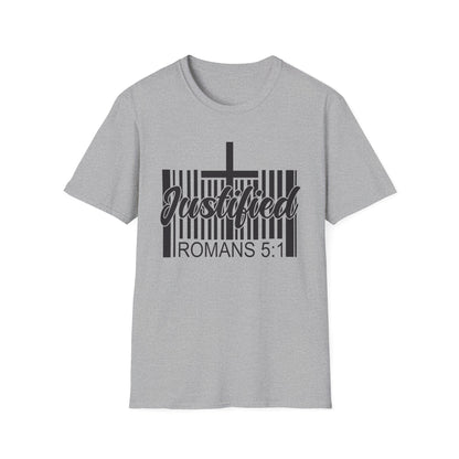 Justified - Romans 5:1 Bible Verse T-Shirt