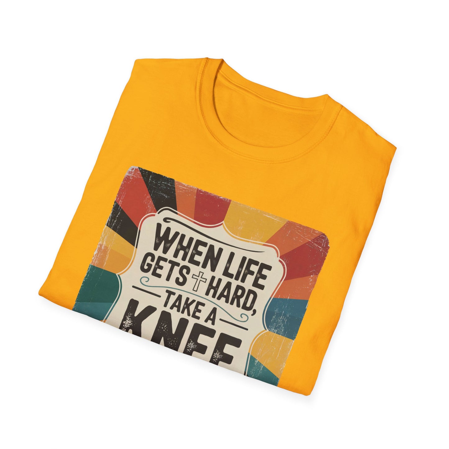 When Life Gets Hard, Take a Knee Retro Design T-Shirt