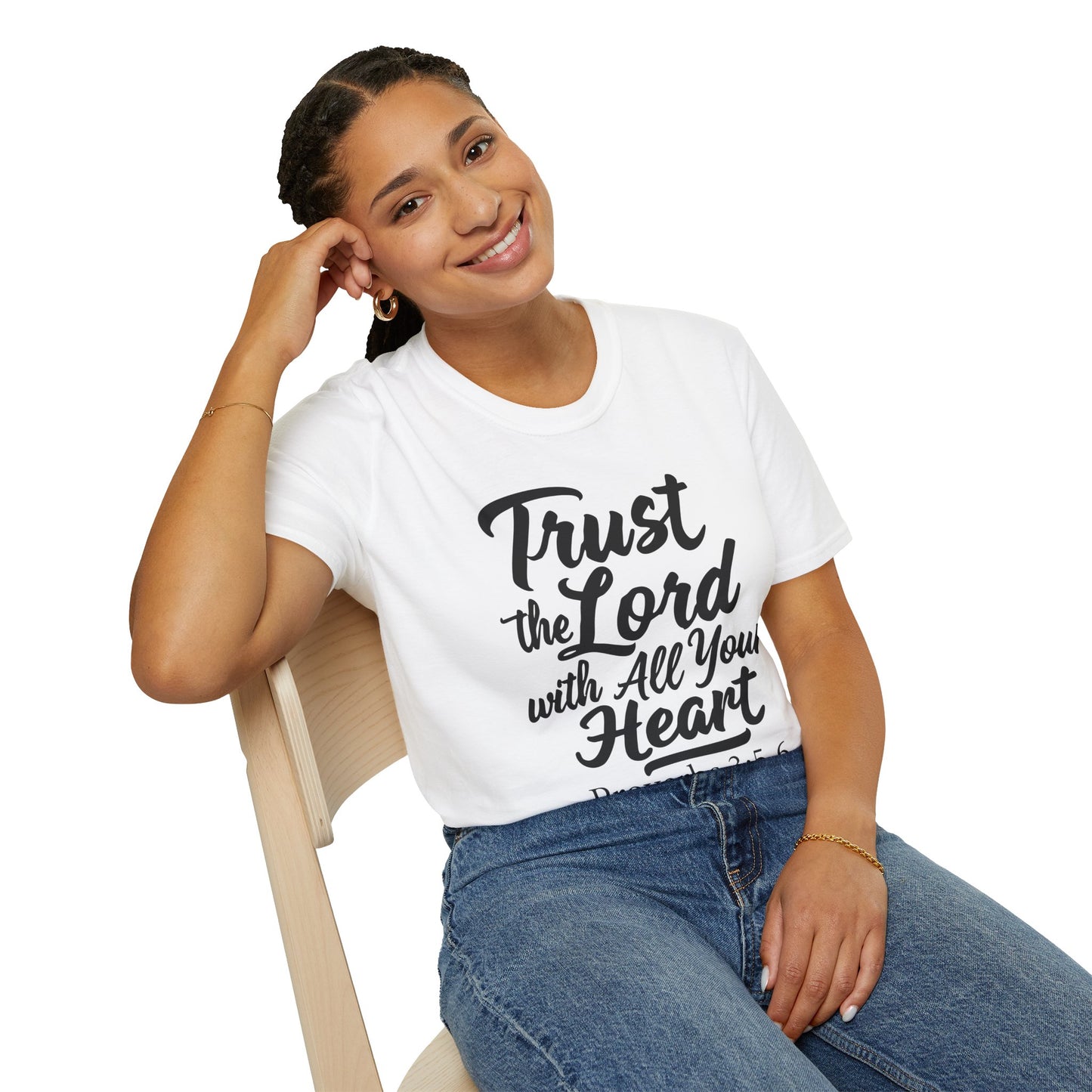 Trust The Lord With All Your Heart - Proverbs 3:5 Bible Verse T-Shirt