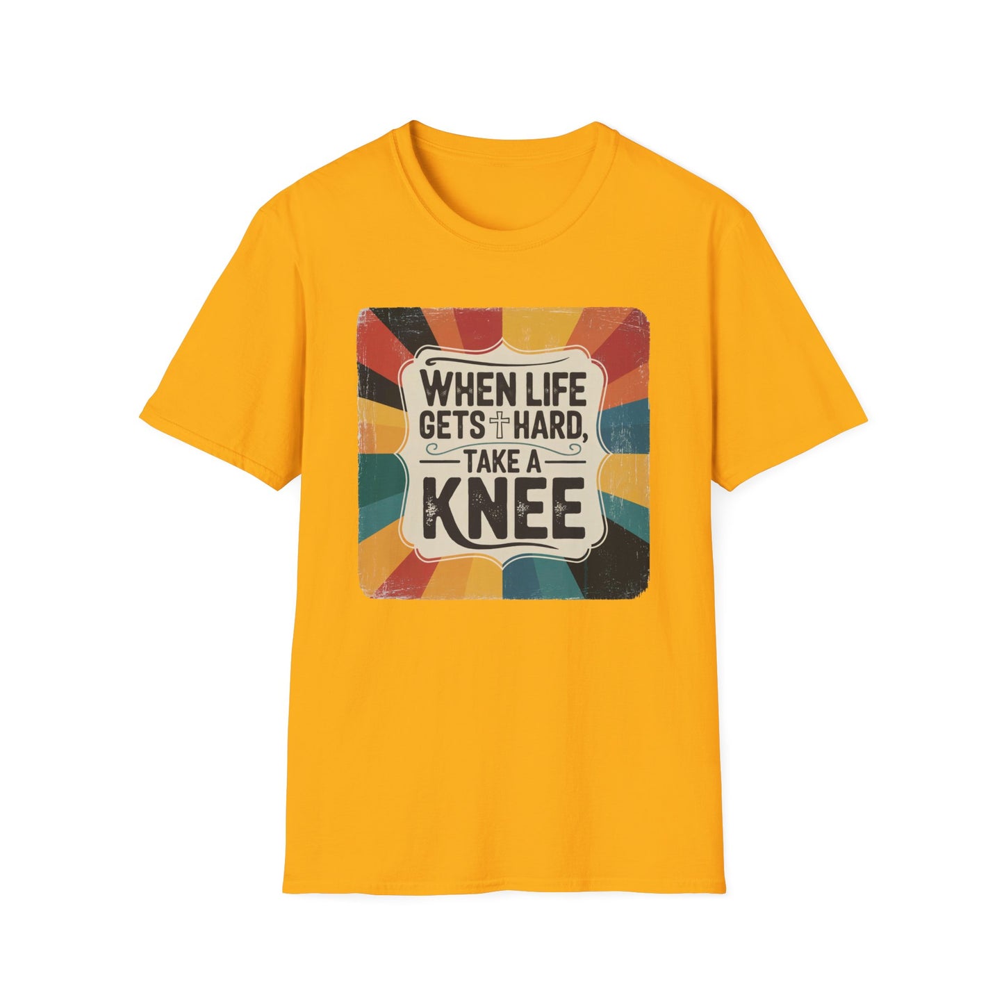 When Life Gets Hard, Take a Knee Retro Design T-Shirt