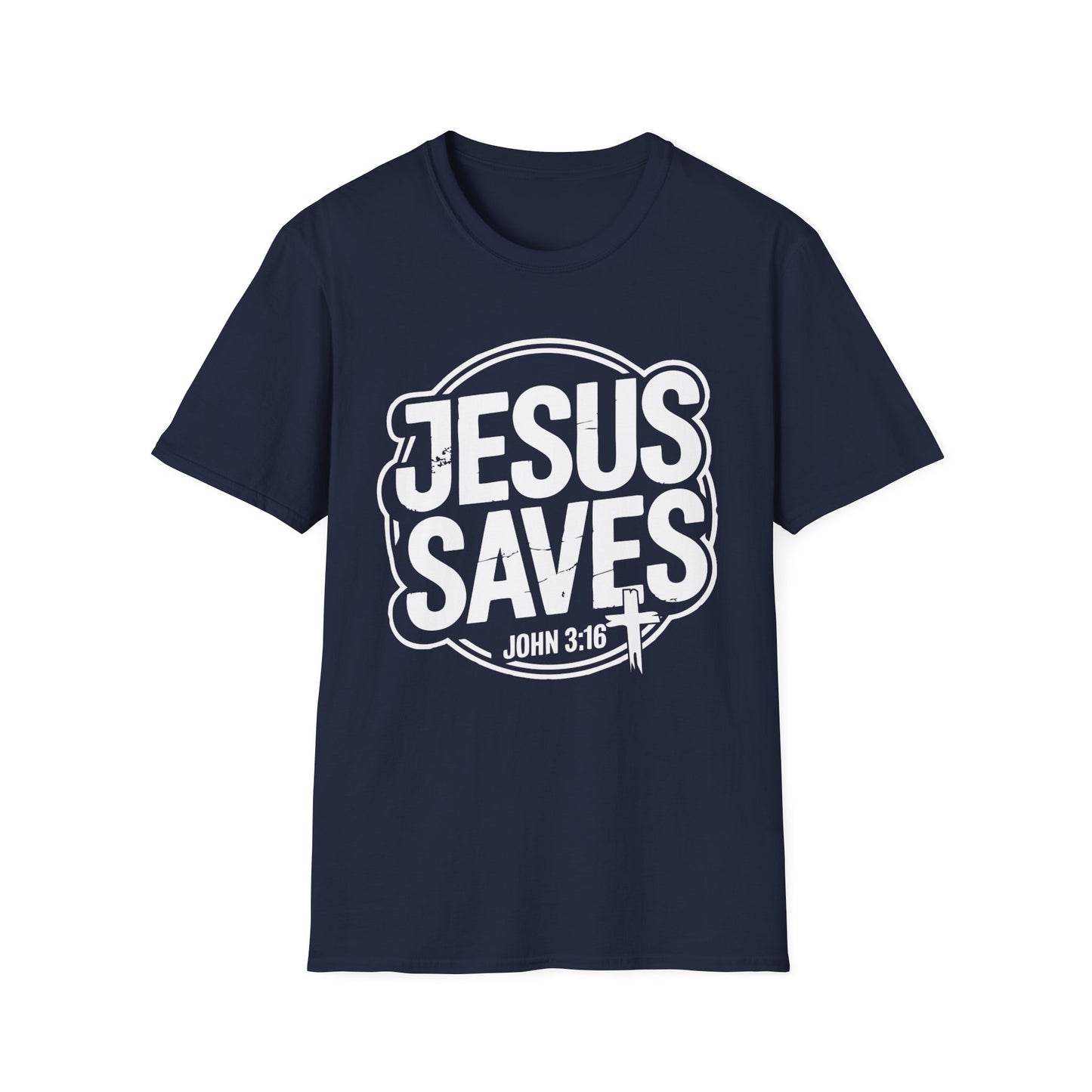 Jesus Saves John 3:16 Distressed T-Shirt