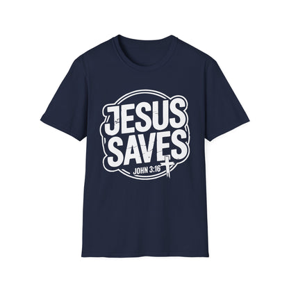 Jesus Saves John 3:16 Distressed T-Shirt