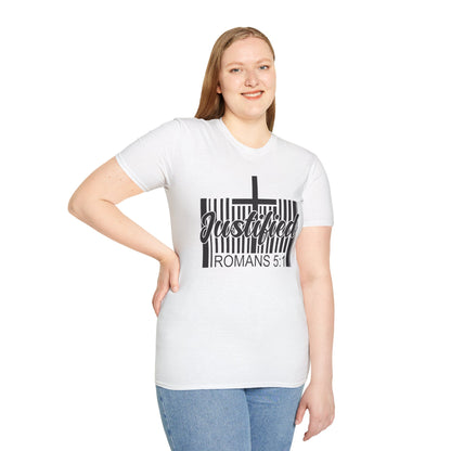 Justified - Romans 5:1 Bible Verse T-Shirt