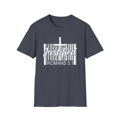 Justified - Romans 5:1 Bible Verse T-Shirt