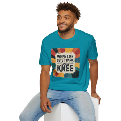 When Life Gets Hard, Take a Knee Retro Design T-Shirt