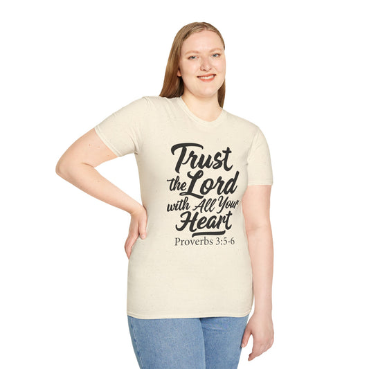 Trust The Lord With All Your Heart - Proverbs 3:5 Bible Verse T-Shirt