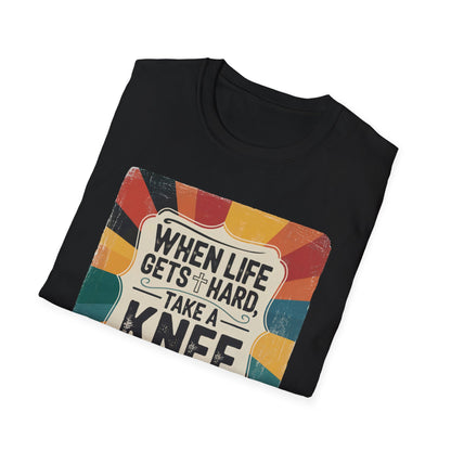 When Life Gets Hard, Take a Knee Retro Design T-Shirt