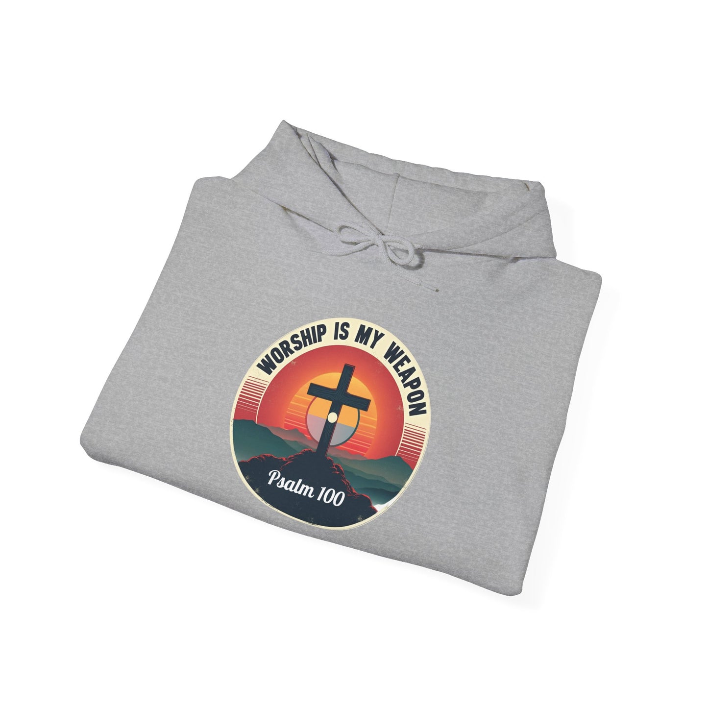 Worship Is My Weapon Psalm 100 — Retro Christian Hoodie