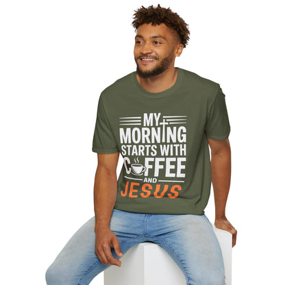 My Morning Starts With Coffee and Jesus T-Shirt