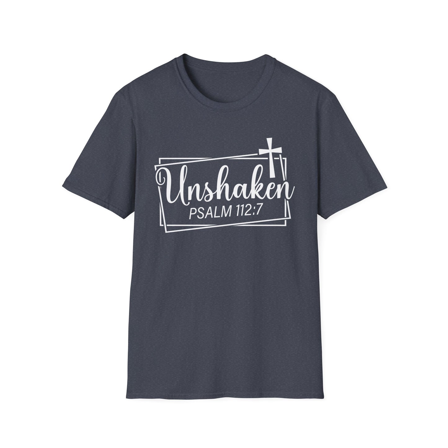 Unshaken Psalm 112:7 Bible Verse T-Shirt