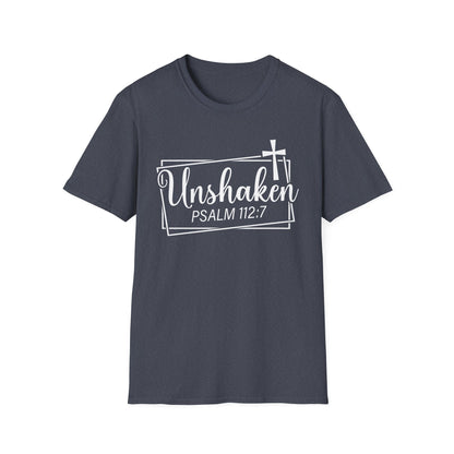Unshaken Psalm 112:7 Bible Verse T-Shirt