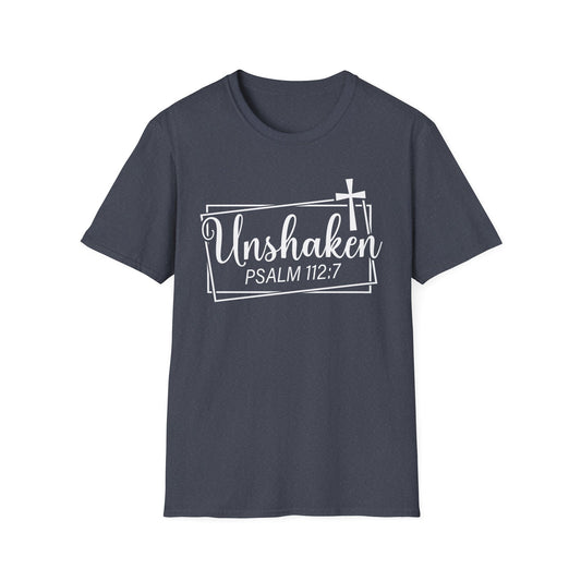Unshaken Psalm 112:7 Bible Verse T-Shirt
