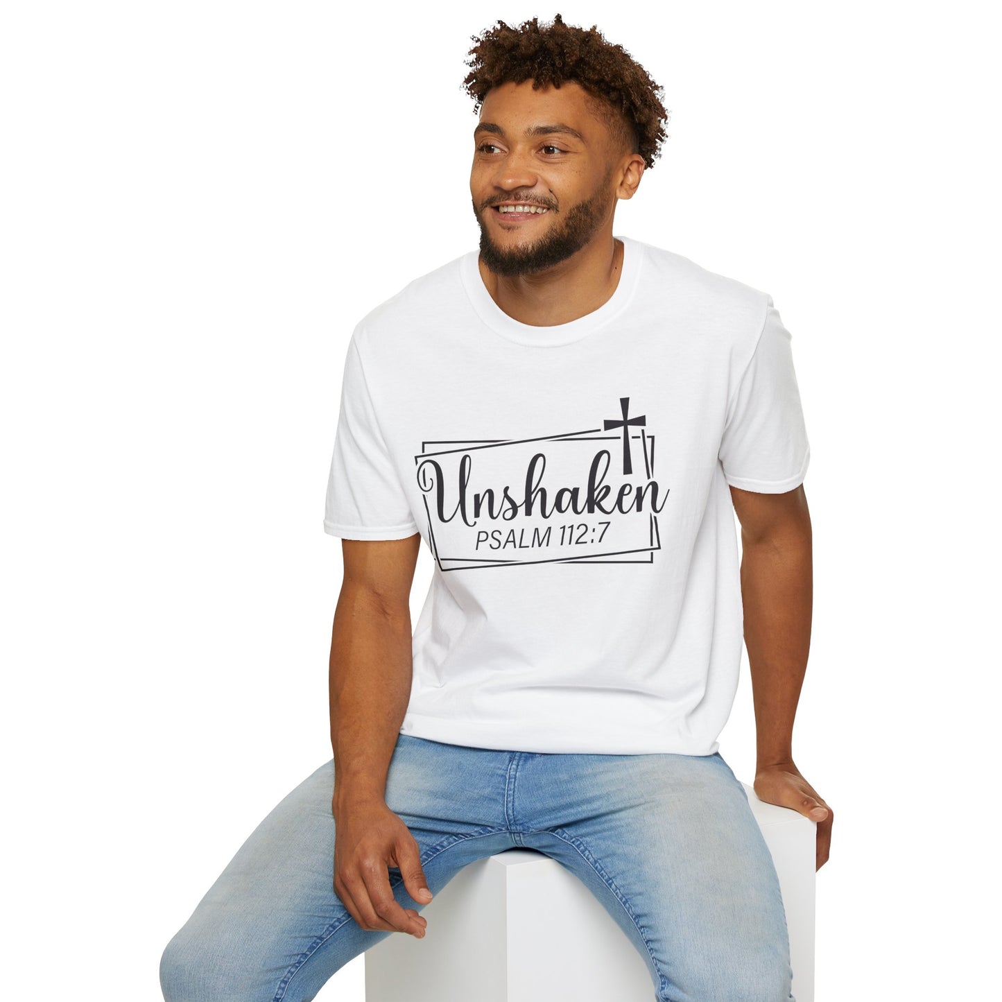 Unshaken Psalm 112:7 Bible Verse T-Shirt