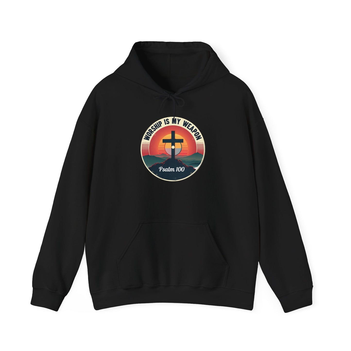 Worship Is My Weapon Psalm 100 — Retro Christian Hoodie