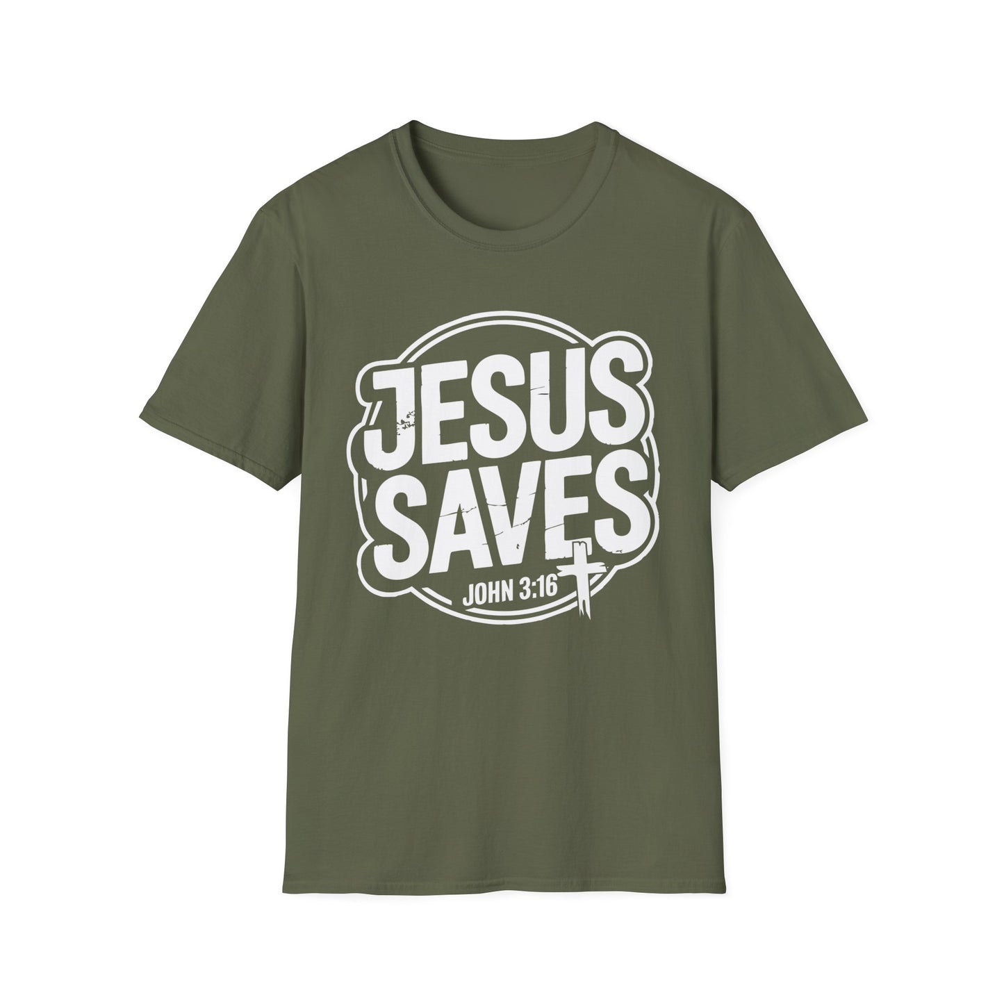 Jesus Saves John 3:16 Distressed T-Shirt