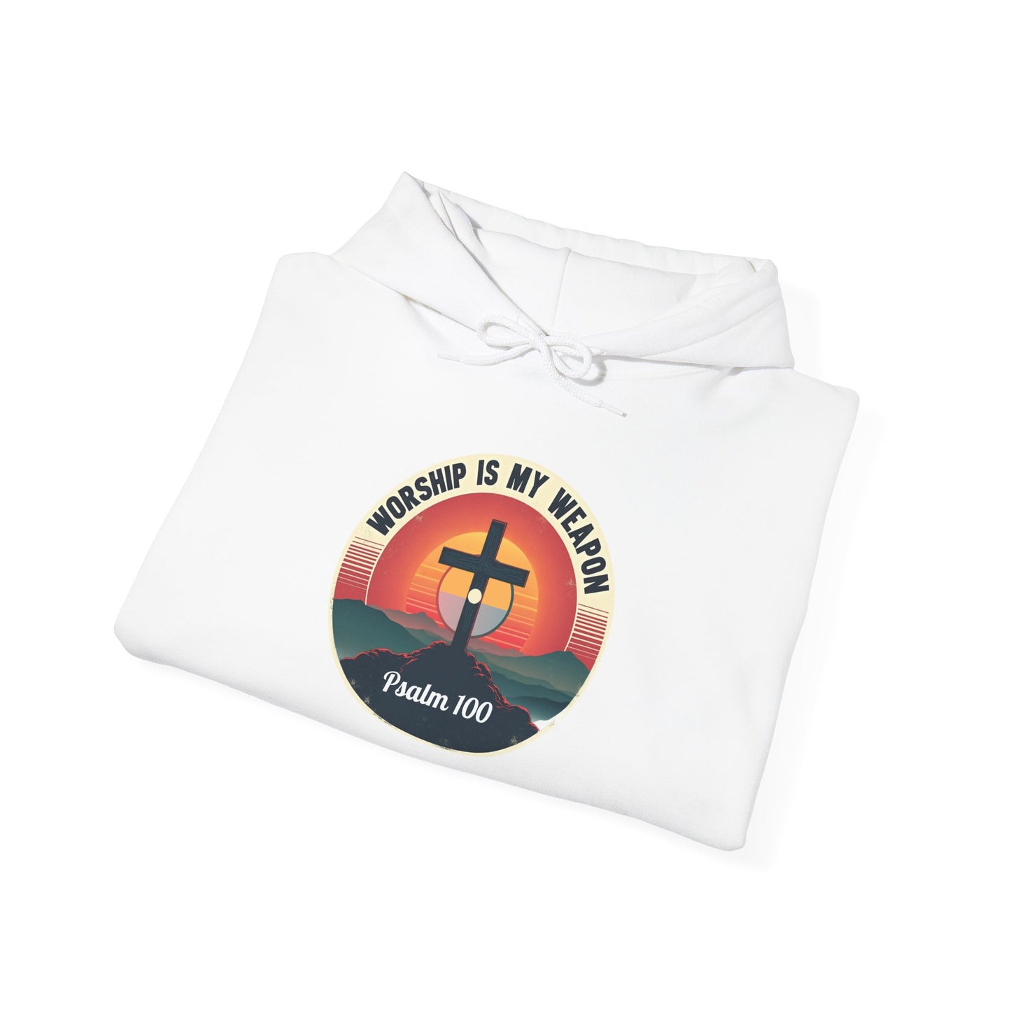 Worship Is My Weapon Psalm 100 — Retro Christian Hoodie