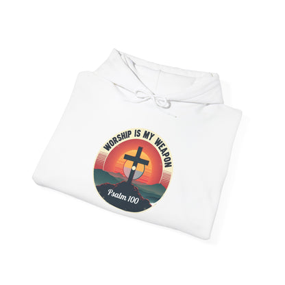 Worship Is My Weapon Psalm 100 — Retro Christian Hoodie
