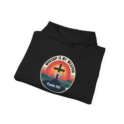 Worship Is My Weapon Psalm 100 — Retro Christian Hoodie