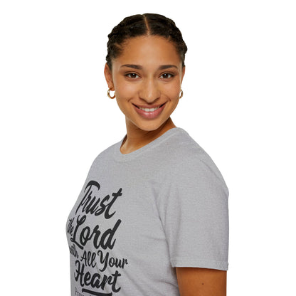 Trust The Lord With All Your Heart - Proverbs 3:5 Bible Verse T-Shirt
