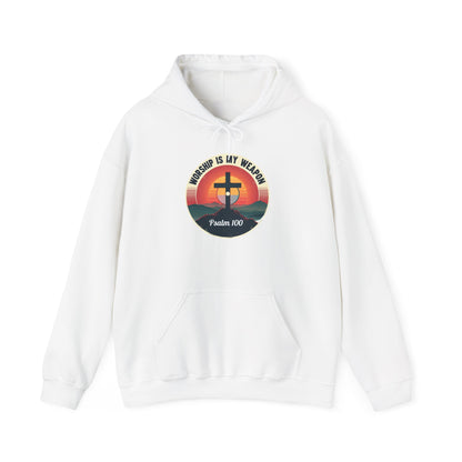 Worship Is My Weapon Psalm 100 — Retro Christian Hoodie