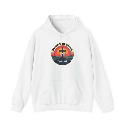 Worship Is My Weapon Psalm 100 — Retro Christian Hoodie