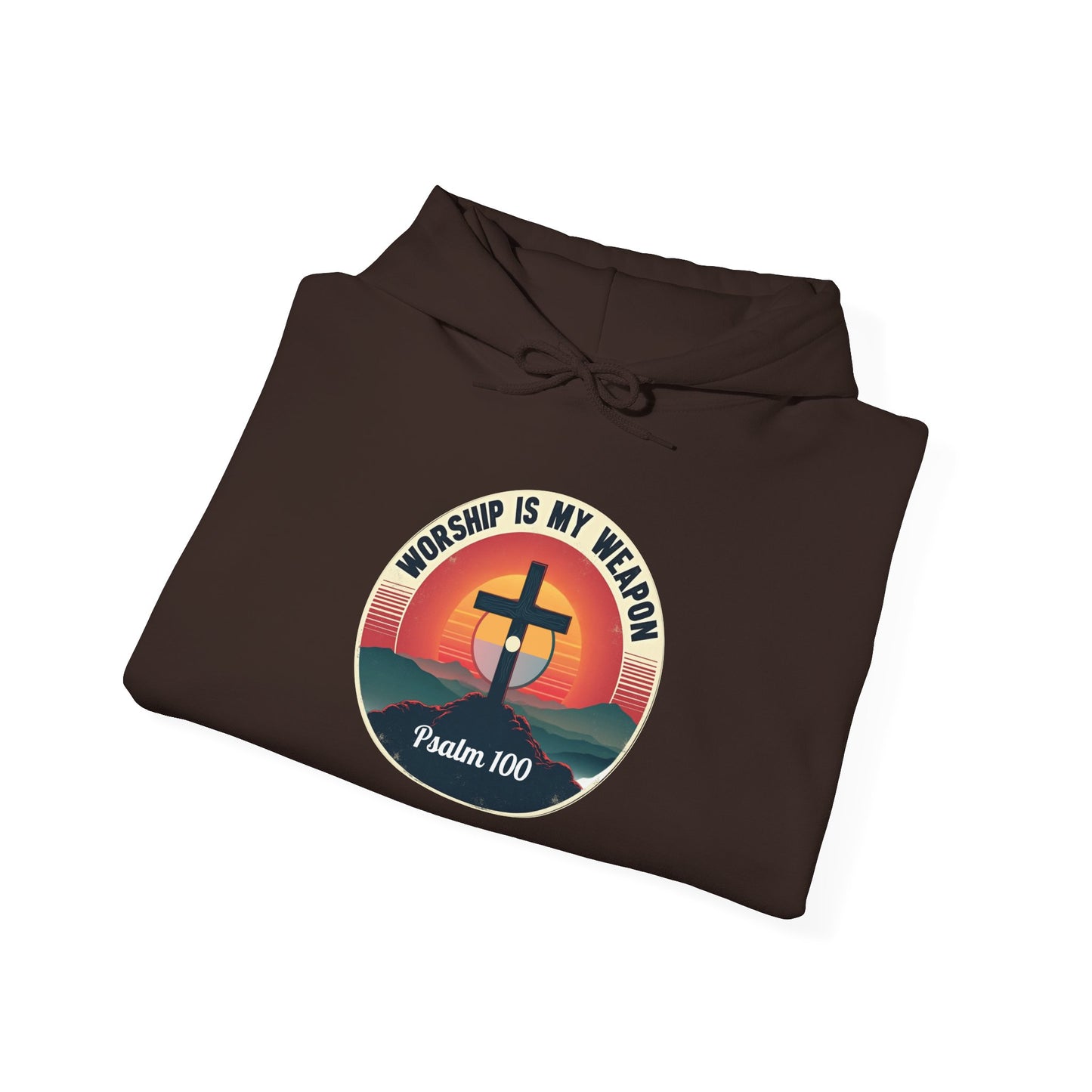 Worship Is My Weapon Psalm 100 — Retro Christian Hoodie