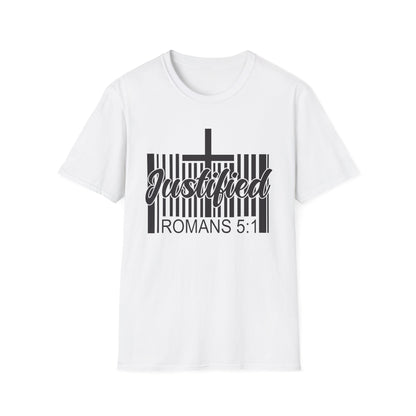 Justified - Romans 5:1 Bible Verse T-Shirt