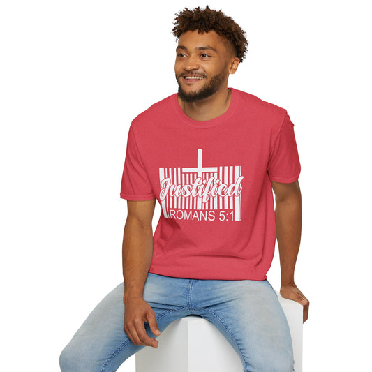 Justified - Romans 5:1 Bible Verse T-Shirt