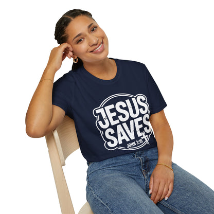 Jesus Saves John 3:16 Distressed T-Shirt