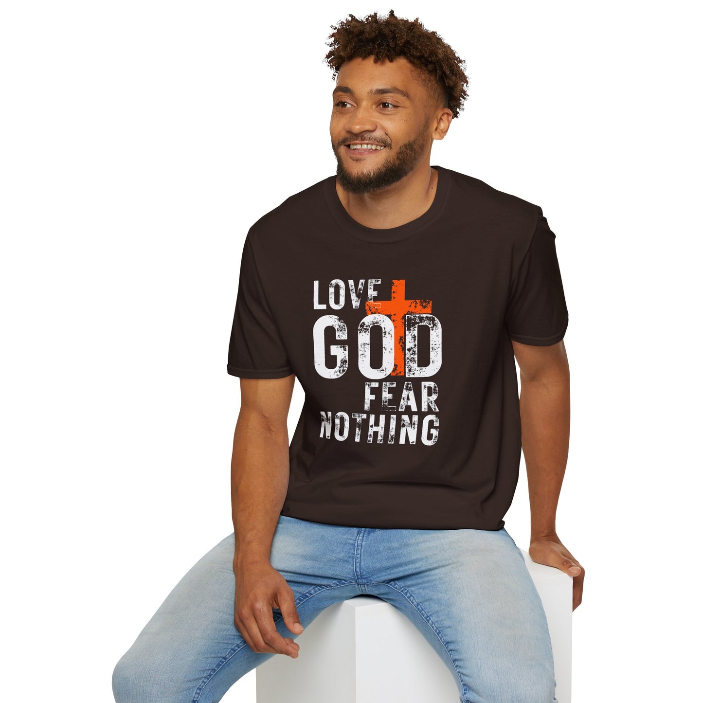 Love God Fear Nothing Distressed Design T-Shirt