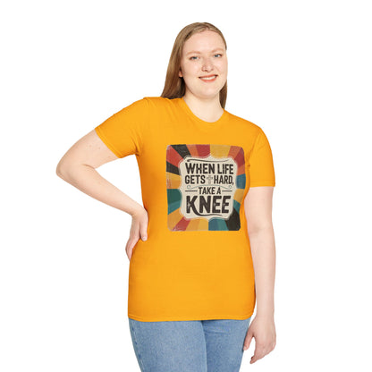 When Life Gets Hard, Take a Knee Retro Design T-Shirt