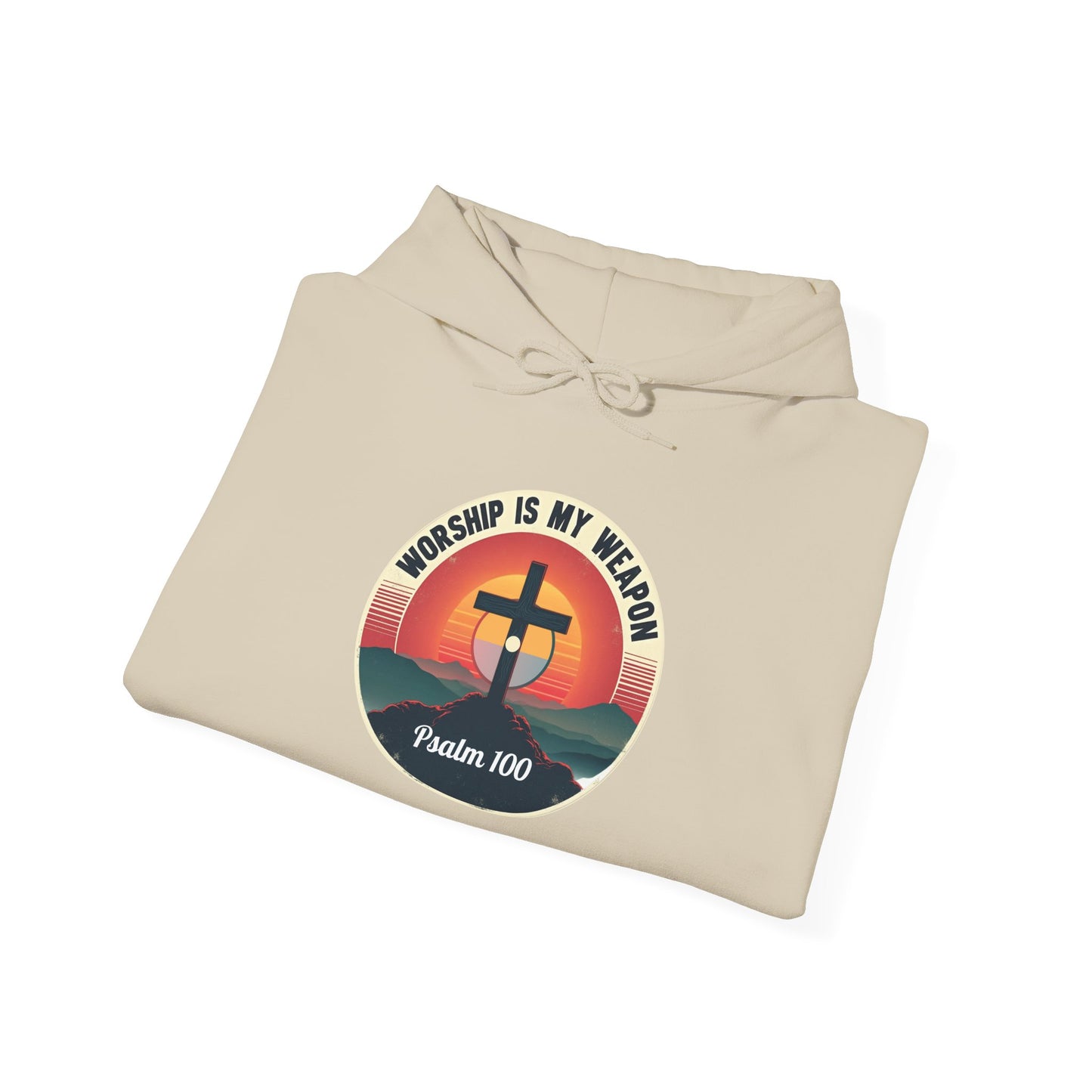 Worship Is My Weapon Psalm 100 — Retro Christian Hoodie
