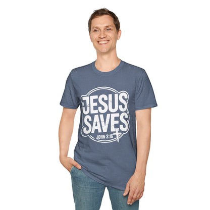 Jesus Saves John 3:16 Distressed T-Shirt