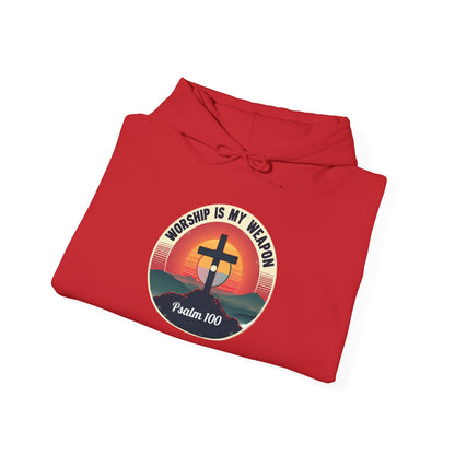 Worship Is My Weapon Psalm 100 — Retro Christian Hoodie