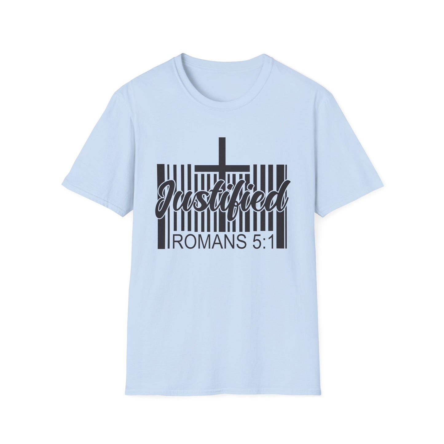 Justified - Romans 5:1 Bible Verse T-Shirt