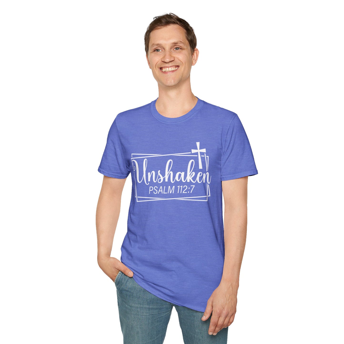 Unshaken Psalm 112:7 Bible Verse T-Shirt