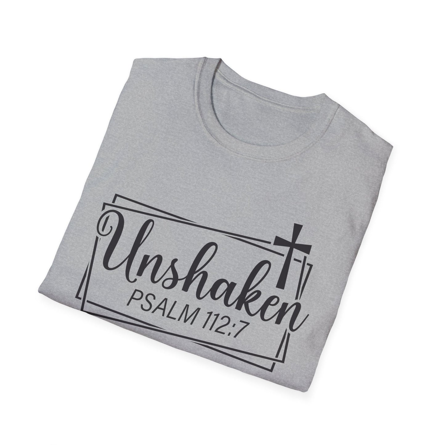 Unshaken Psalm 112:7 Bible Verse T-Shirt
