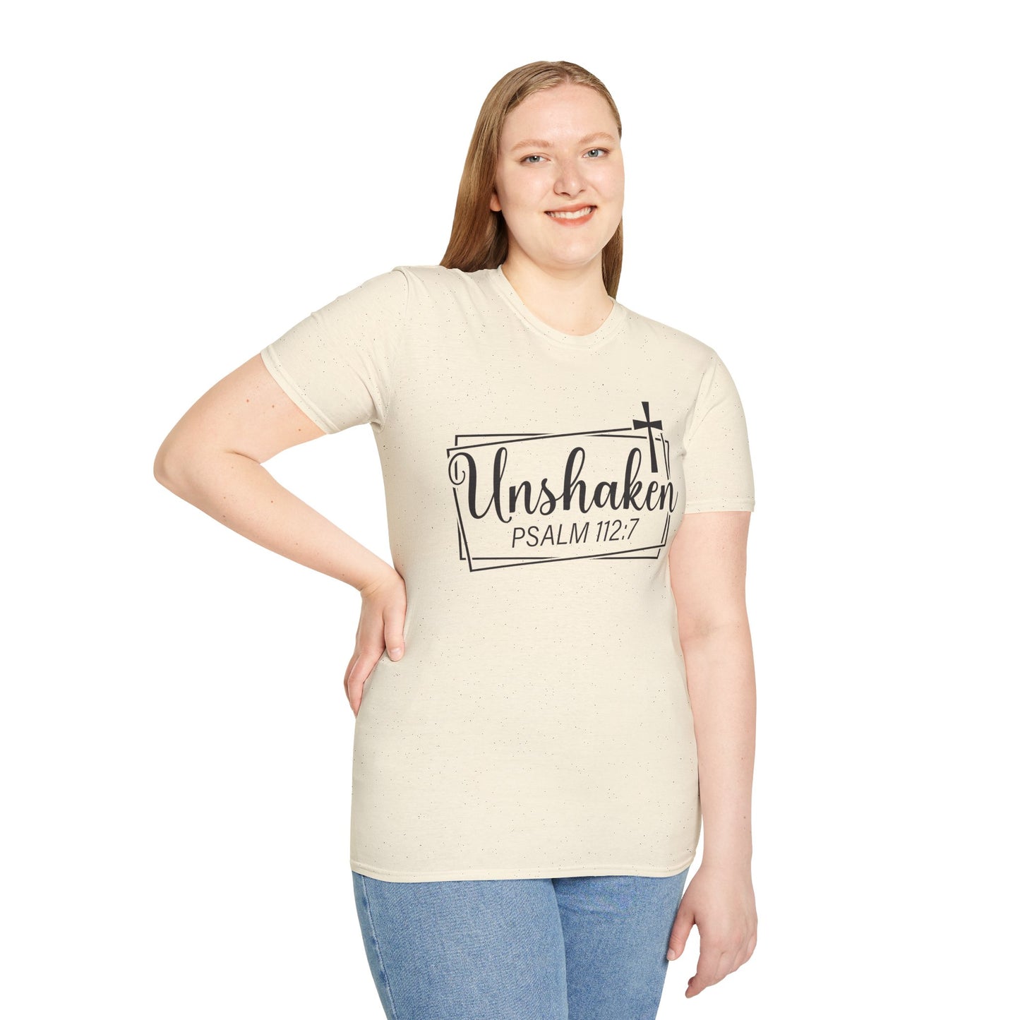 Unshaken Psalm 112:7 Bible Verse T-Shirt