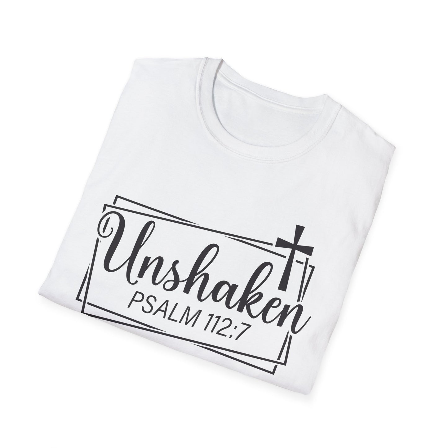 Unshaken Psalm 112:7 Bible Verse T-Shirt