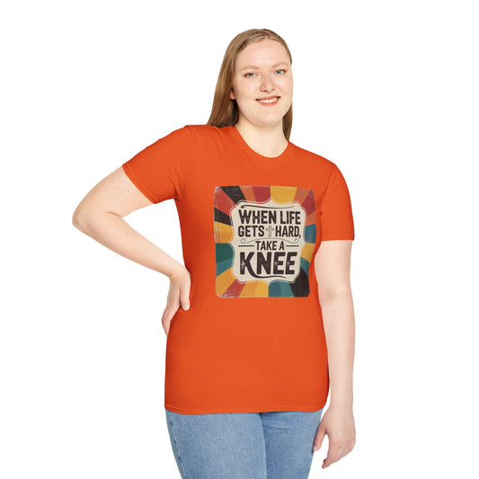 When Life Gets Hard, Take a Knee Retro Design T-Shirt