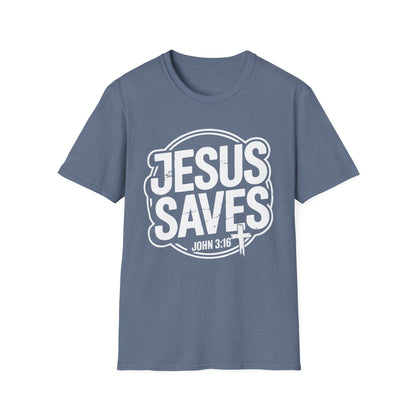 Jesus Saves John 3:16 Distressed T-Shirt