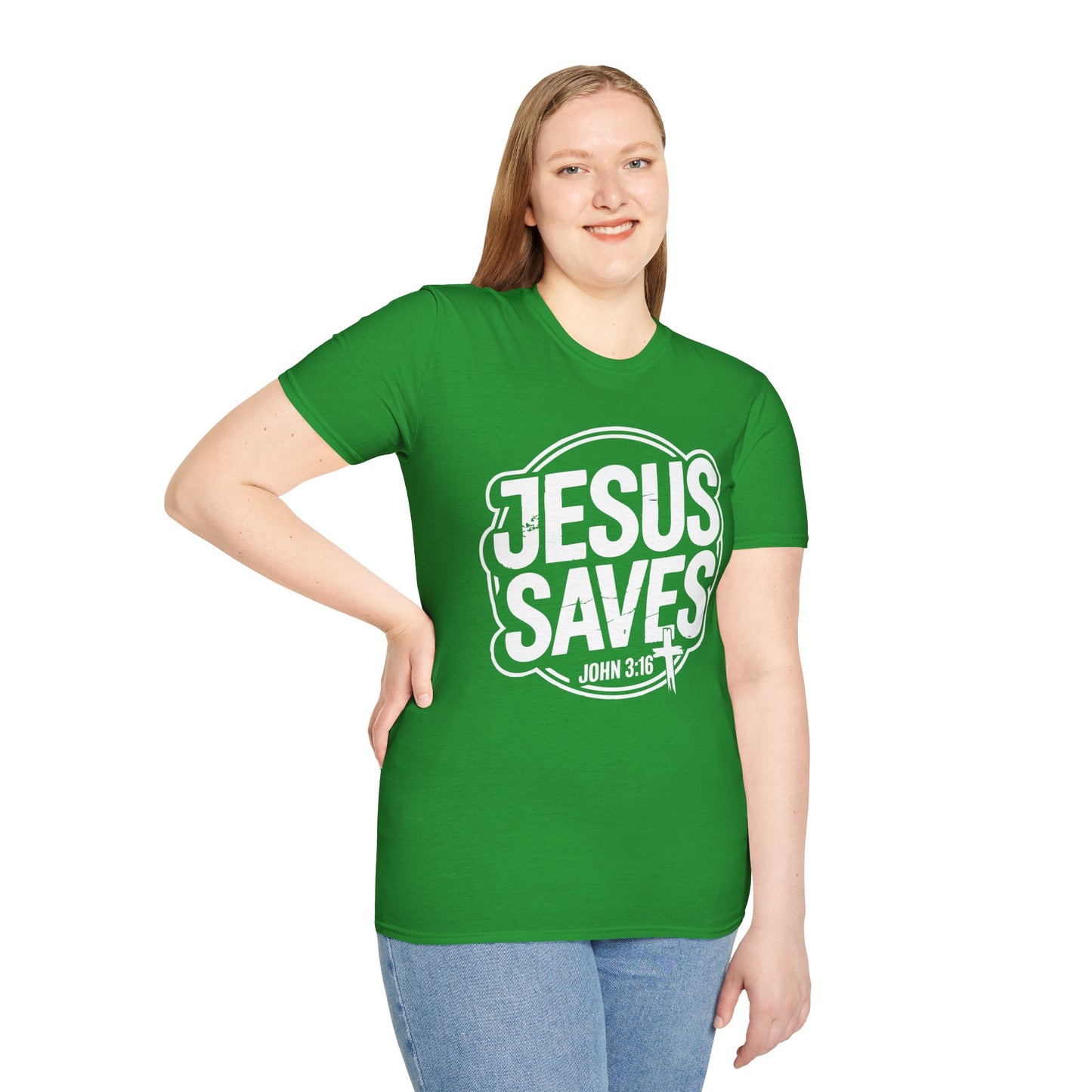 Jesus Saves John 3:16 Distressed T-Shirt