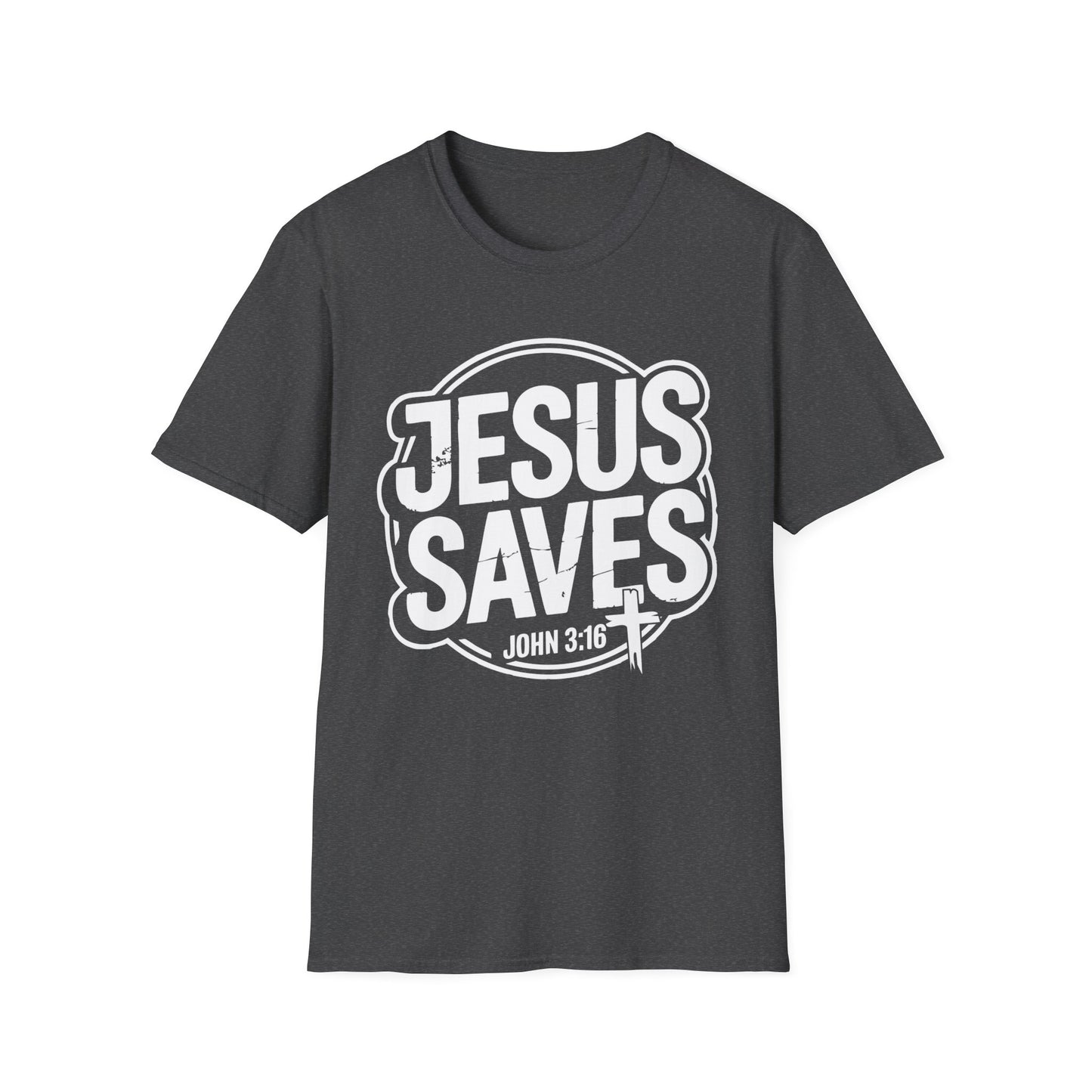 Jesus Saves John 3:16 Distressed T-Shirt